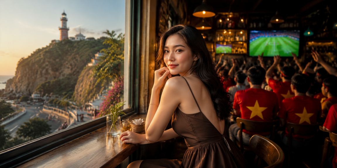Người dùng tại Vũng Tàu thưởng thức cà phê và trải nghiệm casino trực tuyến qua ứng dụng điện thoại